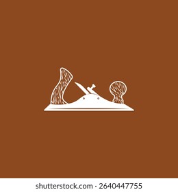 Wood plane icon flat vector design