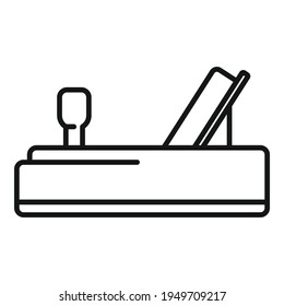 Wood plane icon. Outline Wood plane vector icon for web design isolated on white background