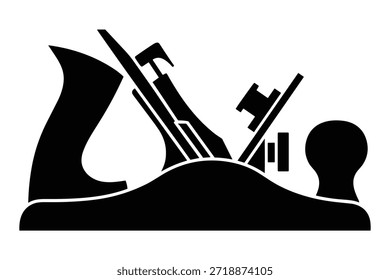 Werkzeug-Symbol für die Holzebene im einfachen Stil. Tischlerei, Holzbearbeitungsfahrzeuge, Rasierapparate