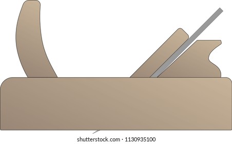 Wood planer in brown for woodworking in the trade in carpentry and carpenter