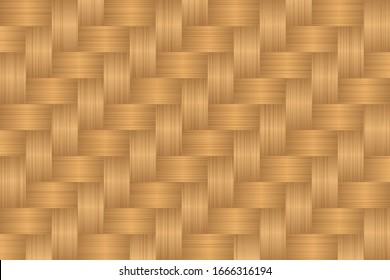 Wood plank bamboo brown texture background. 
Retro woven wood pattern background.