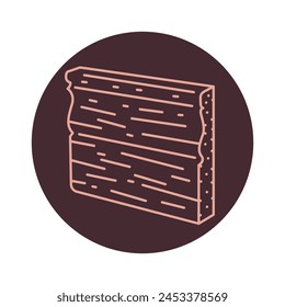 Wood plank board line black icon. Wooden building materials. Sign for web page, mobile app, button, logo. Vector isolated button. Editable stroke.
