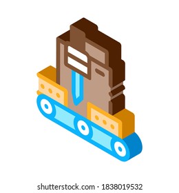 wood plank cutting machine icon vector. isometric wood plank cutting machine sign. color isolated symbol illustration