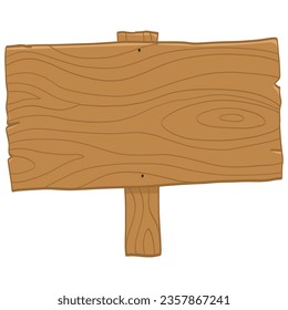 Wood Plank Sign Board Signage Stand Illustration Vector