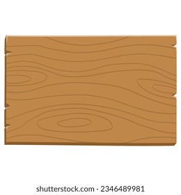 Wood Plank Signage Board Cartoon Vector Illustration Template