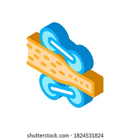 wood plank squeezing icon vector. isometric wood plank squeezing sign. color isolated symbol illustration