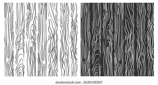 Wood Plank Texture Background Isolated on Transparent. Smooth Grain Pattern with Natural Oak Lines and Grunge Abstract Style