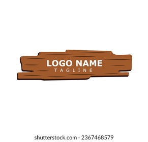 Wood plank Vector logo design template of wood for house.