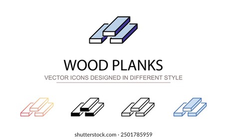 Wood Planks icon design with white background stock illustration