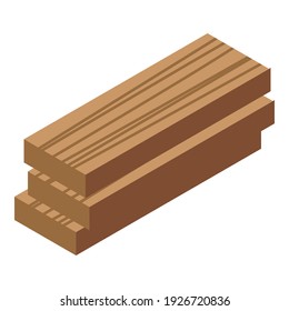 Wood planks icon. Isometric of wood planks vector icon for web design isolated on white background