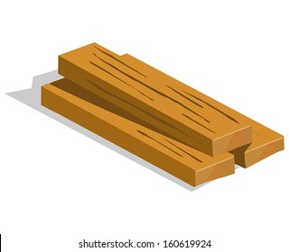 wood planks isolated illustration on white background