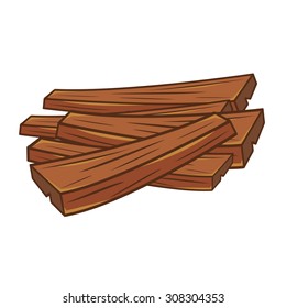 wood planks isolated illustration on white background