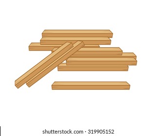 wood planks isolated illustration on white background