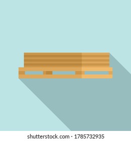 Wood planks pallet icon. Flat illustration of wood planks pallet vector icon for web design