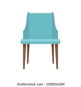 Wood plastic chair icon. Flat illustration of wood plastic chair vector icon isolated on white background