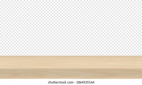 Wood platform product background isolated. Wood pedestal for product background showcase. 3d vector illustration.