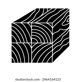 Wood post stacked marking black hand drawn icon