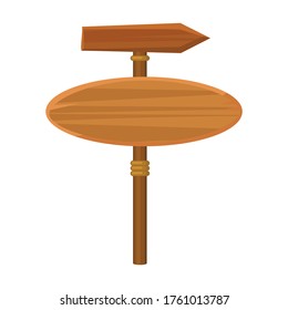 Icono del vector del poste de la madera.Icono del vector de dibujos aislados en el post de madera de fondo blanco.