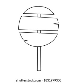 Wood post vector icon.Outline vector icon isolated on white background wood post.