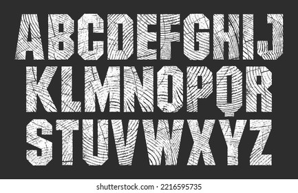 Wood Print Font. Vintage Woodcut Letterpress Condensed Display Font. Works Well At Large Sizes. 