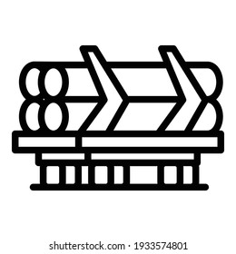 Icono de pulpos de madera. Icono de vector de pulgas de madera de contorno para diseño web aislado en fondo blanco
