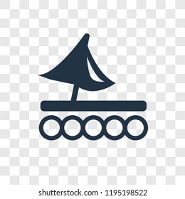 Wood Raft vector icon isolated on transparent background, Wood Raft transparency logo concept