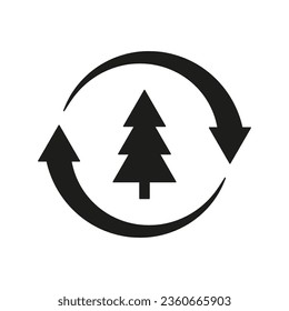 Wood recycle icon. Vector. Flat design.