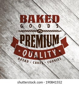 Wood Retro Bread Stamp Bakery Retro Label Vector Design On The Old Wood Texture Wood Retro Bread Stamp Classic Texture Coffee Traditional Cake Background Scene Edge Food Cafe Old Sign Elderly Fancy Le