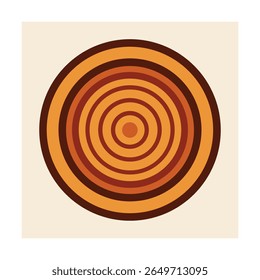 Motif de bague en bois avec cercles géométriques concentriques