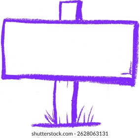 Wood Road Street Sign Crayon Chalk Drawing Vector
