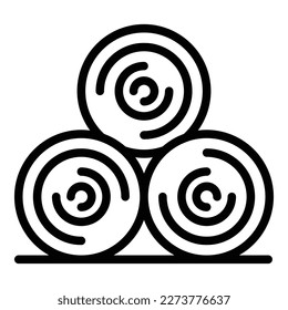 Wood roll icon outline vector. Furniture production. Maker work