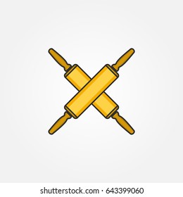 
Wood Rolling Pin Design. Flat Style Design. Vector Illustration
