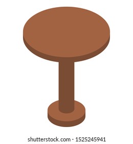Wood round table icon. Isometric of wood round table vector icon for web design isolated on white background