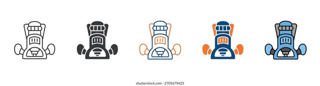 Wood Router Icon Set Multiple Style Collection