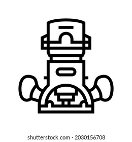 Wood Router Tool Line Icon Vector. Wood Router Tool Sign. Isolated Contour Symbol Black Illustration