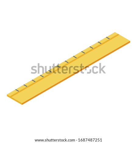 Wood ruler icon. Isometric of wood ruler vector icon for web design isolated on white background