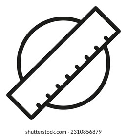Wood ruler icon outline vector. Scale digital. Hand editor