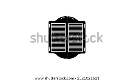Wood Saloon Door, black isolated silhouette
