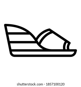 Wood sandals icon. Outline wood sandals vector icon for web design isolated on white background