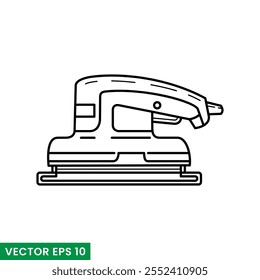 wood sanding machine line art and glyphs vector icon isolated on white background