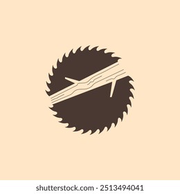 Vector de diseño de logotipo de sierra de madera