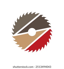 Vector de diseño de logotipo de sierra de madera