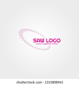wood saw logo template, vector logo for business corporate, tools, construction, illustration.