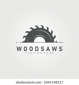 wood saw logo vintage illustration design
