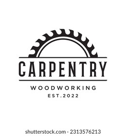 Wood saw premium logo design with vintage carpentry tools.Logo for business, carpentry, lumberjack, label, badge.