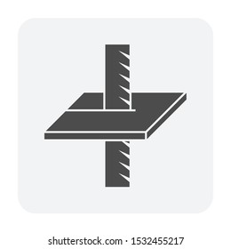 Wood sawmill cutting work vector icon design 
for wood sawmill industrial graphiv design element.