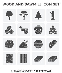 Wood and sawmill icon set for Wood and sawmill industry design element.