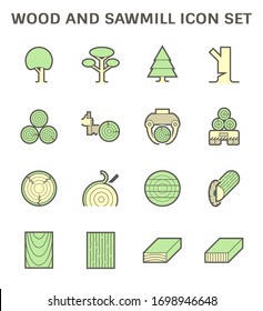 Wood and sawmill industry vector icon set design.