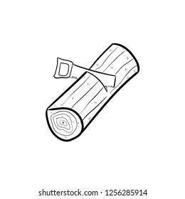 wood saws doodle icon vector 
