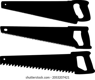 Wood saws included. Vector image.